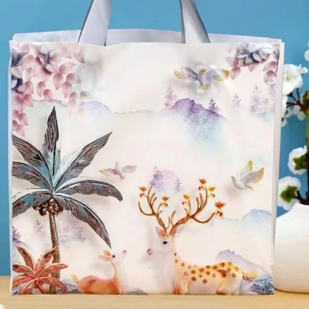 5pcs Deers & Plant Life Plastic Bags